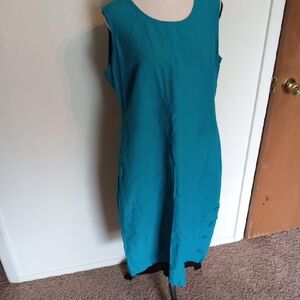 Elegant Teal Sleeveless Dress